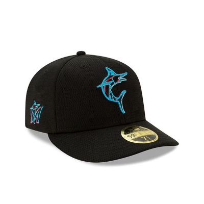 Miami Marlins Gorra | New Era MLB Batting Practice Low Profile 59fifty Fitted Cap Mexico - Negros